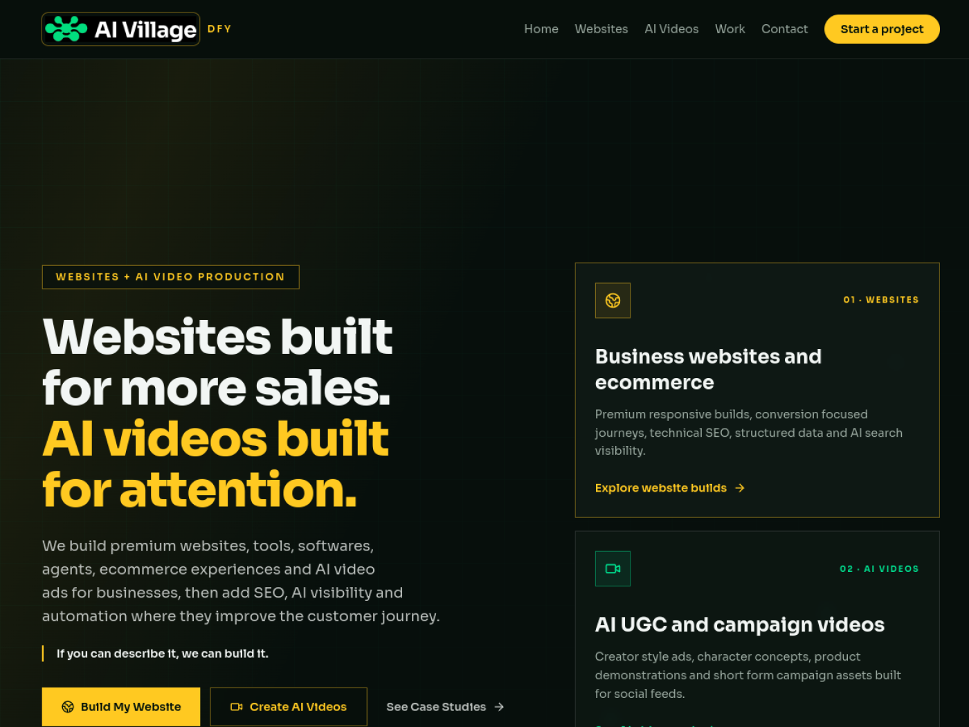DFY AI Village website preview