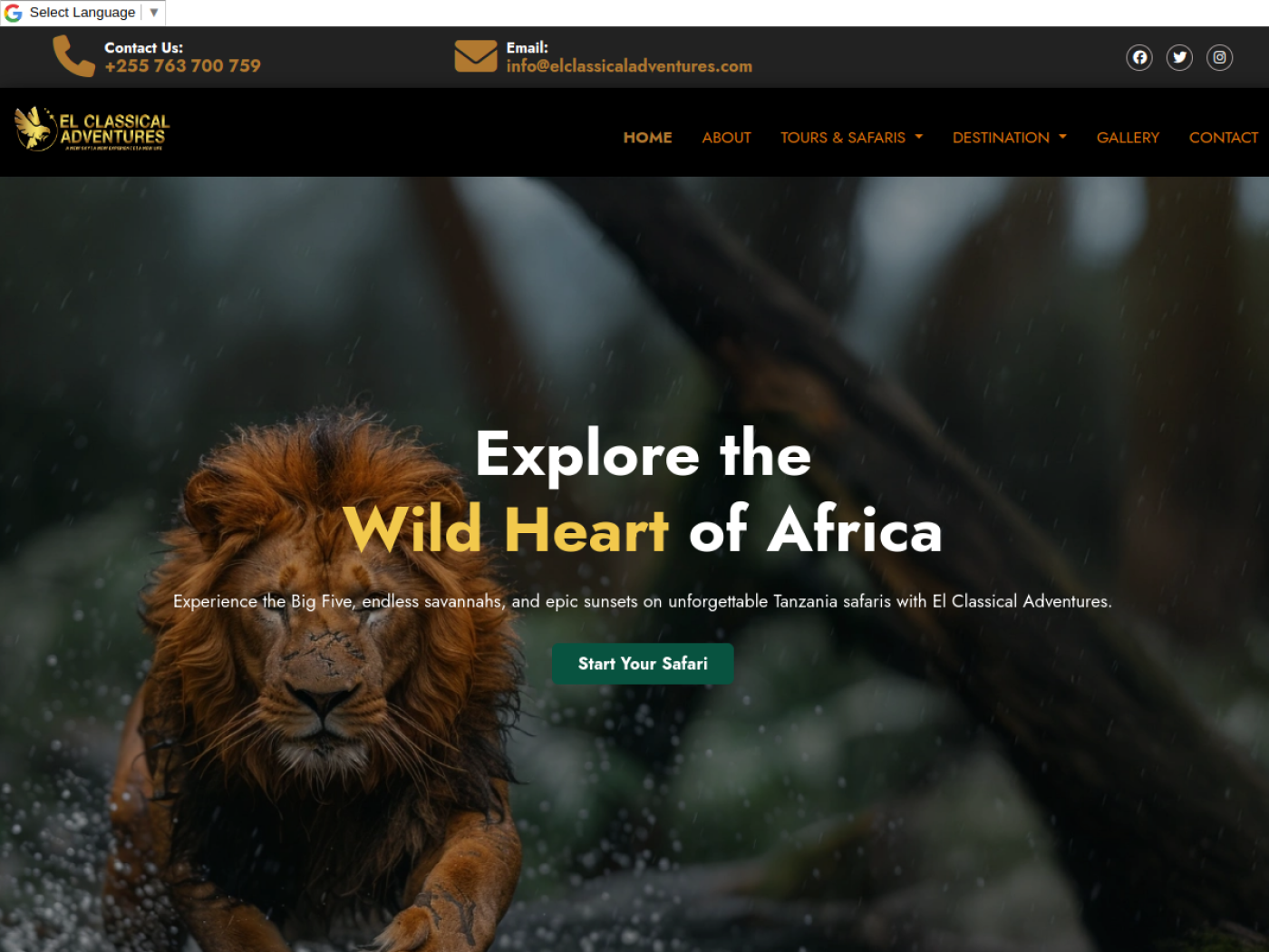 El Classical Adventures website preview