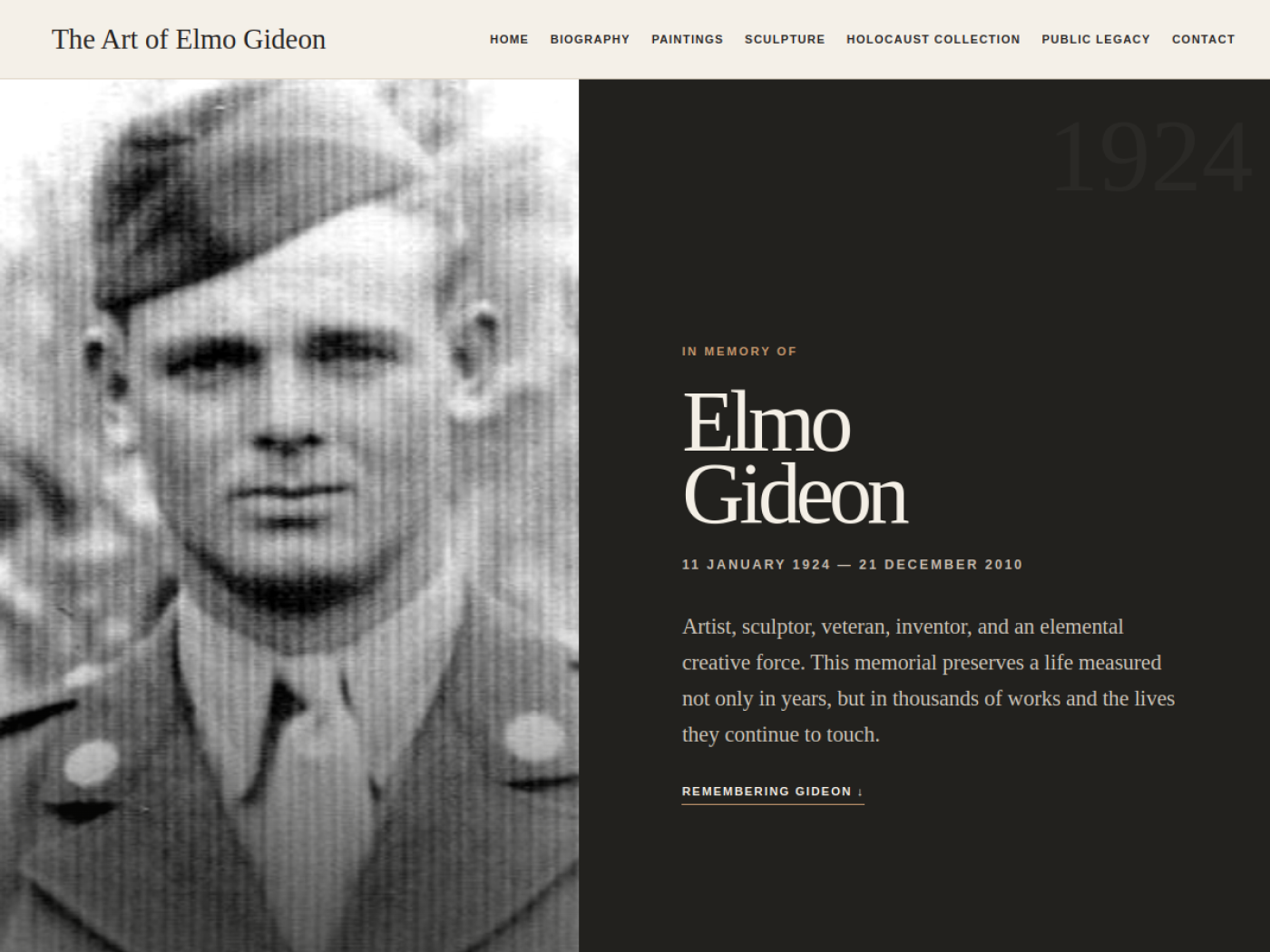 Current redesigned gideonmemorial.org homepage