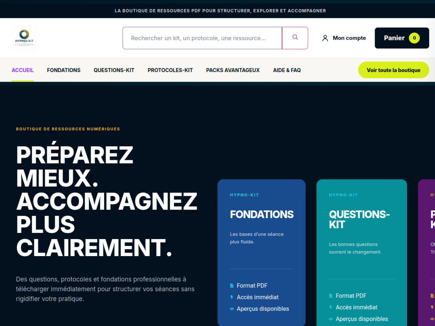 Aperçu du site Hypno-Kit