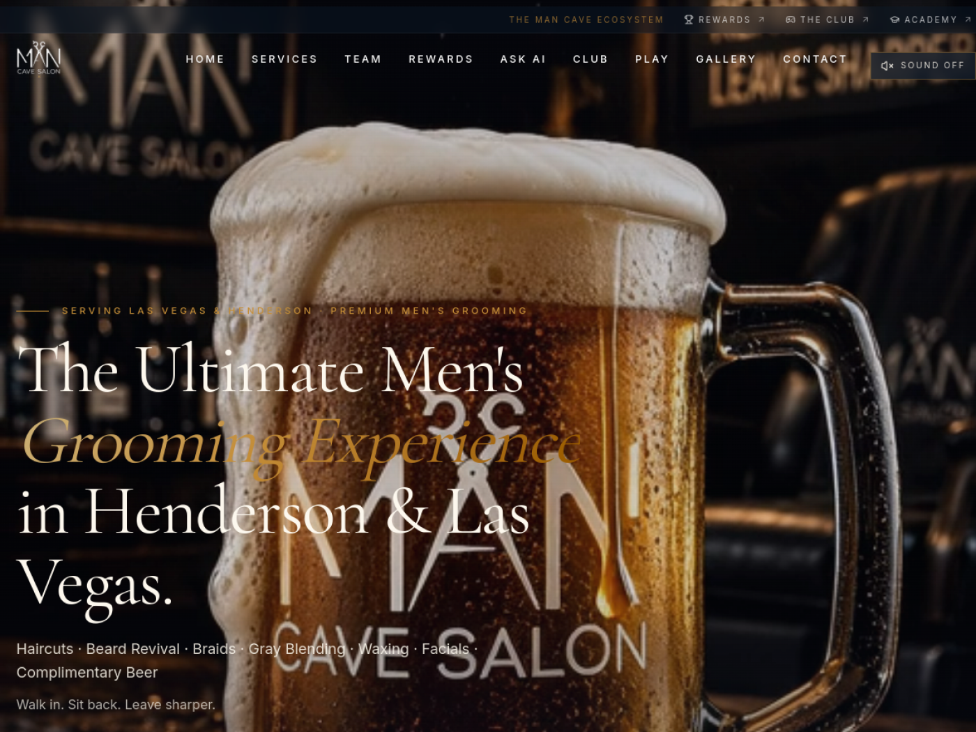 Man Cave Salon website preview
