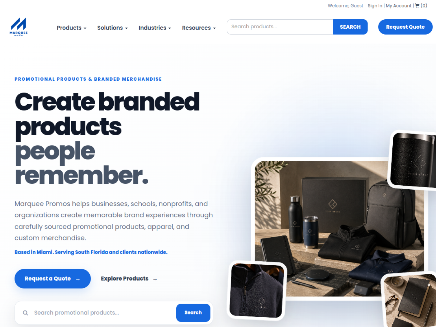 Marquee Promos website homepage