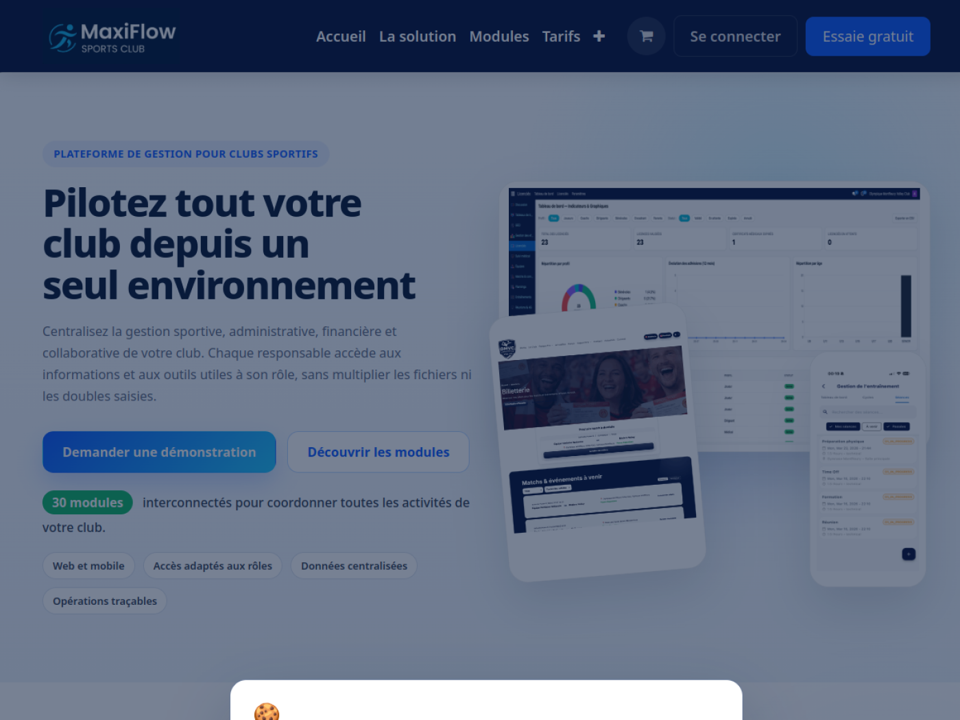 Aperçu du site Maxiflow Sports Club