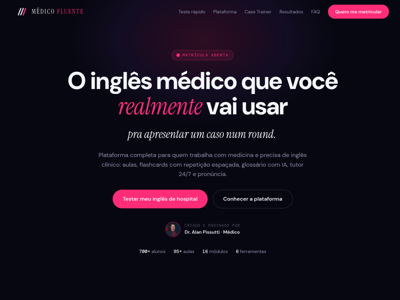 Prévia do projeto Médico Fluente