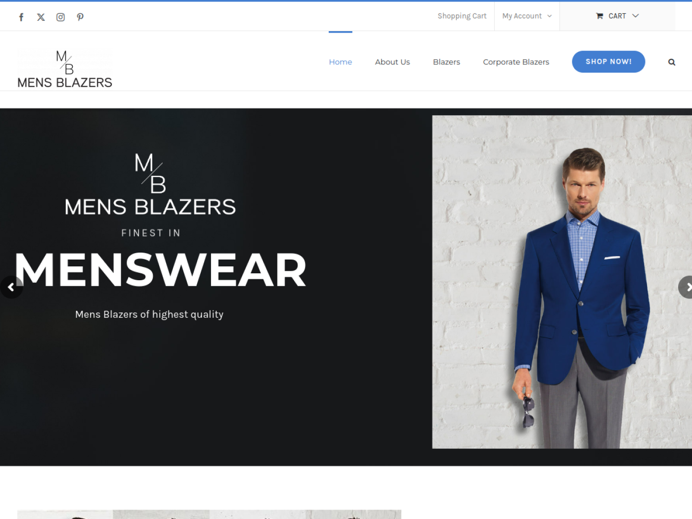 Men’s Blazers e-commerce website redesign