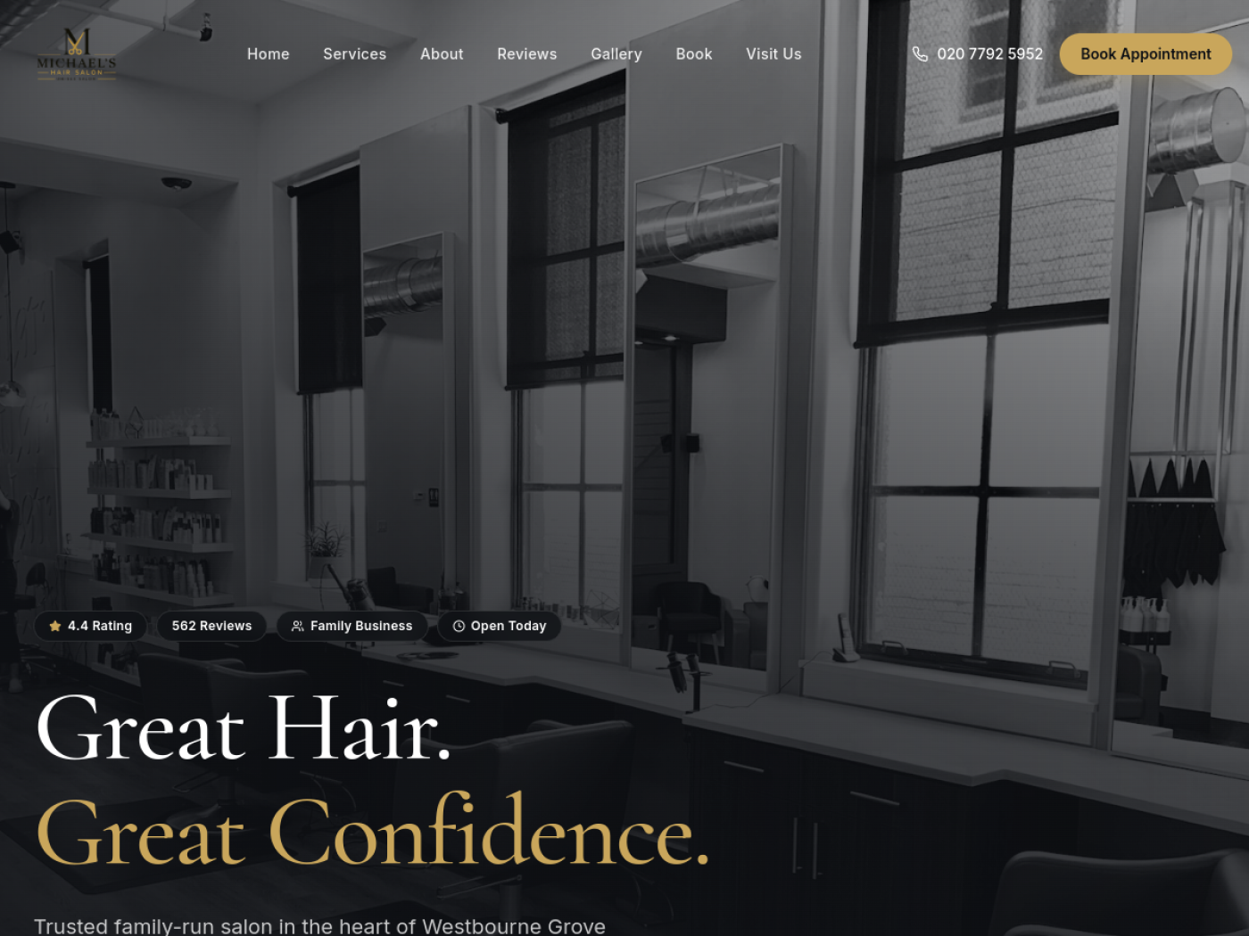 Michales Saloon website preview