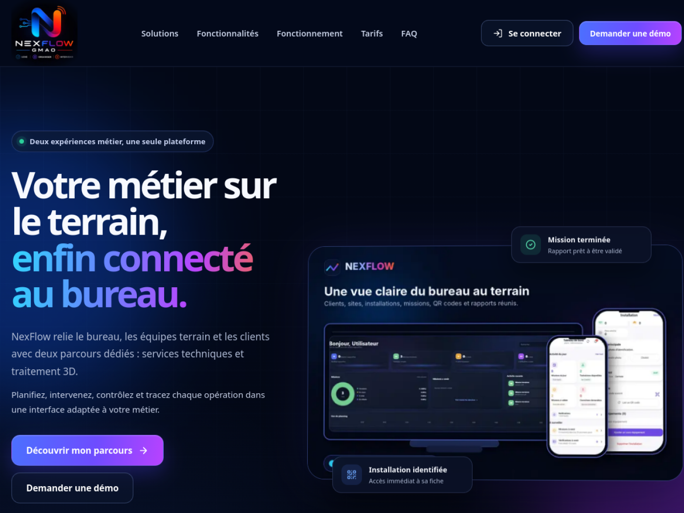 Aperçu réel de NexFlow Pro en production