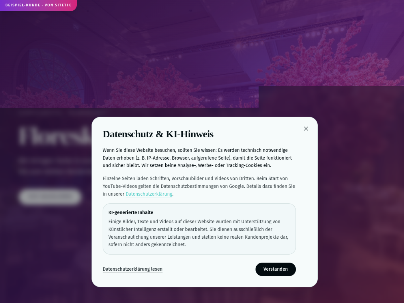 Eventfloristik (Beispiel)