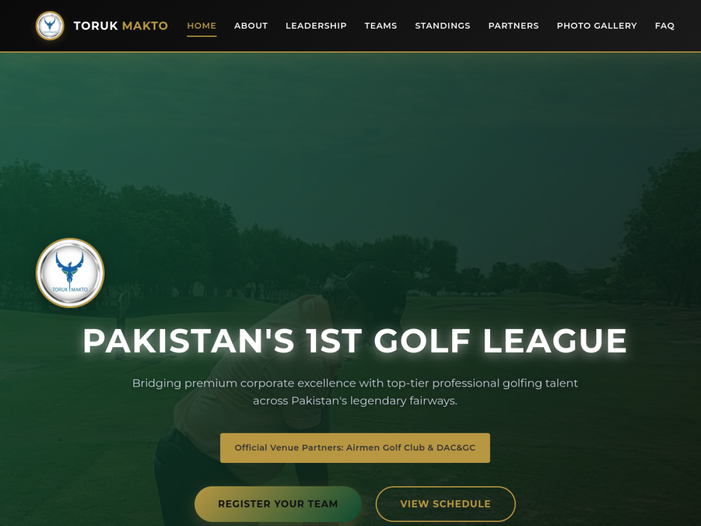 Actual screenshot of the Toruk Makto League website