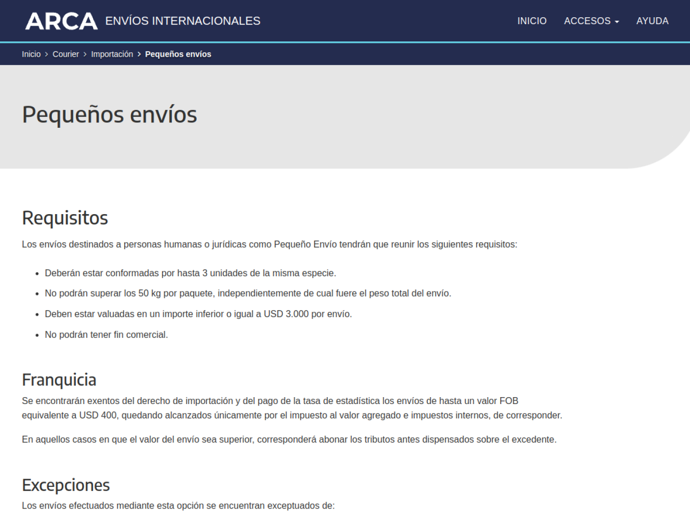 Impuestos compras USA: franquicia y excedente explicados