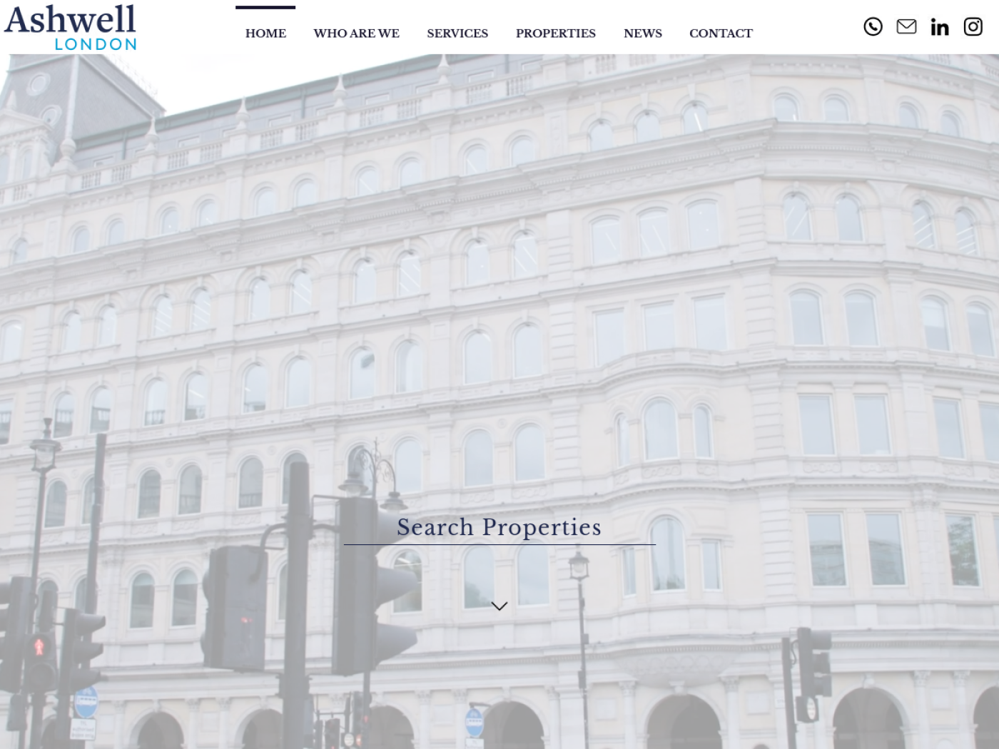 Ashwell London desktop homepage