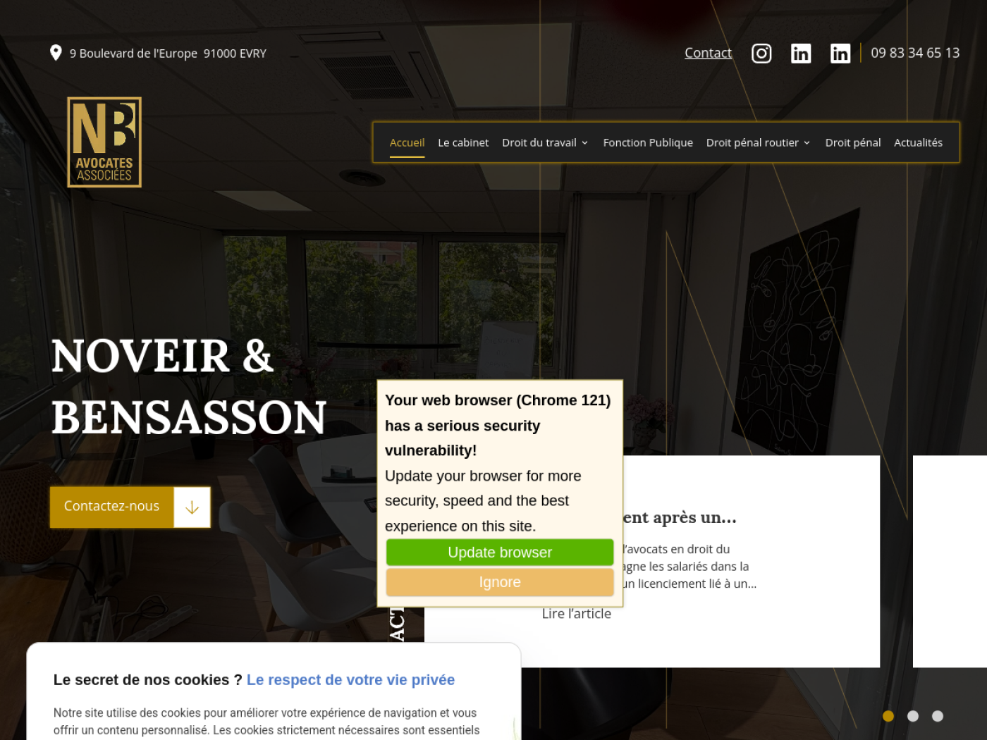 Aperçu du site Noveir & Bensasson