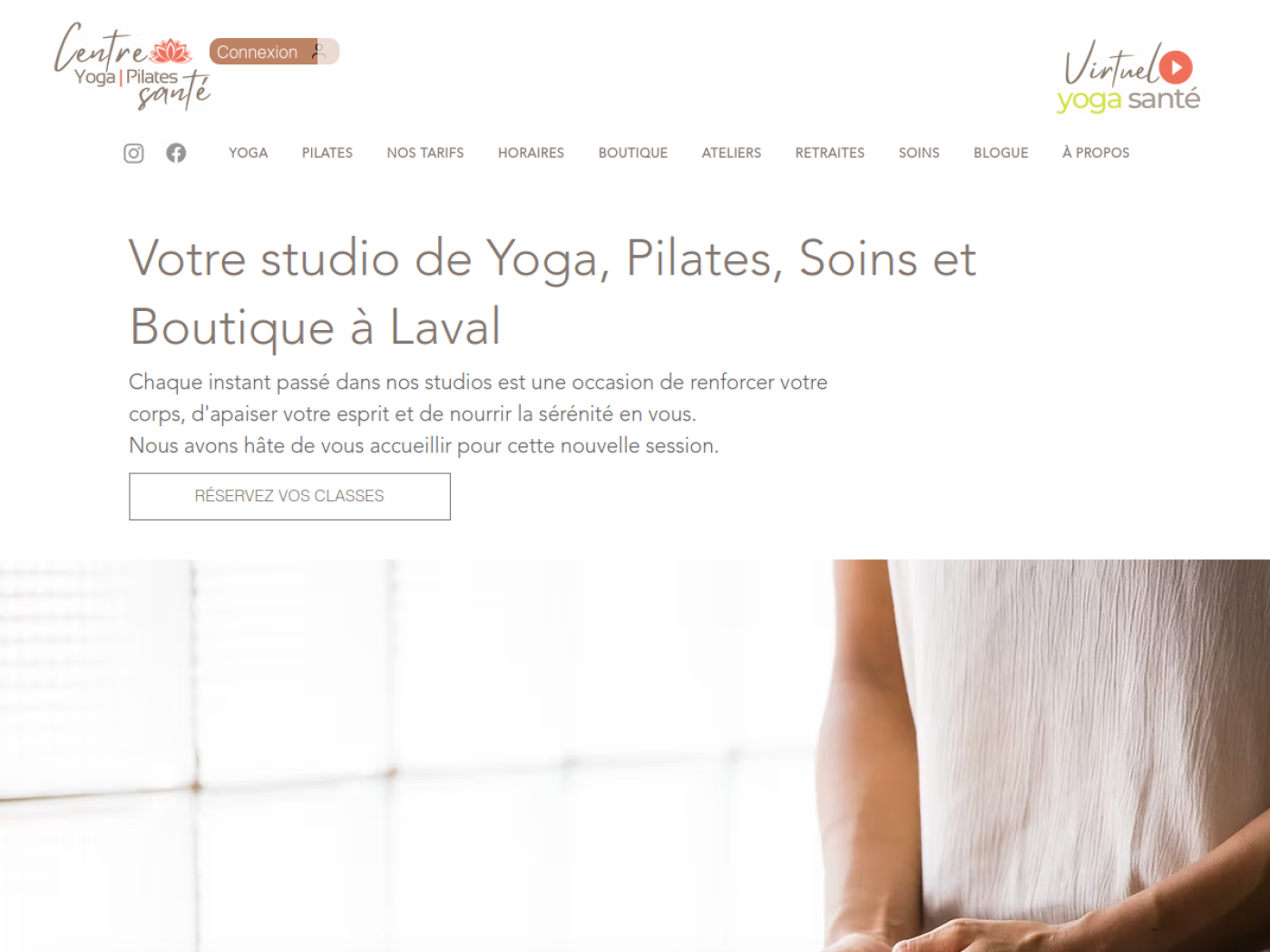 Centre Yoga Santé desktop homepage