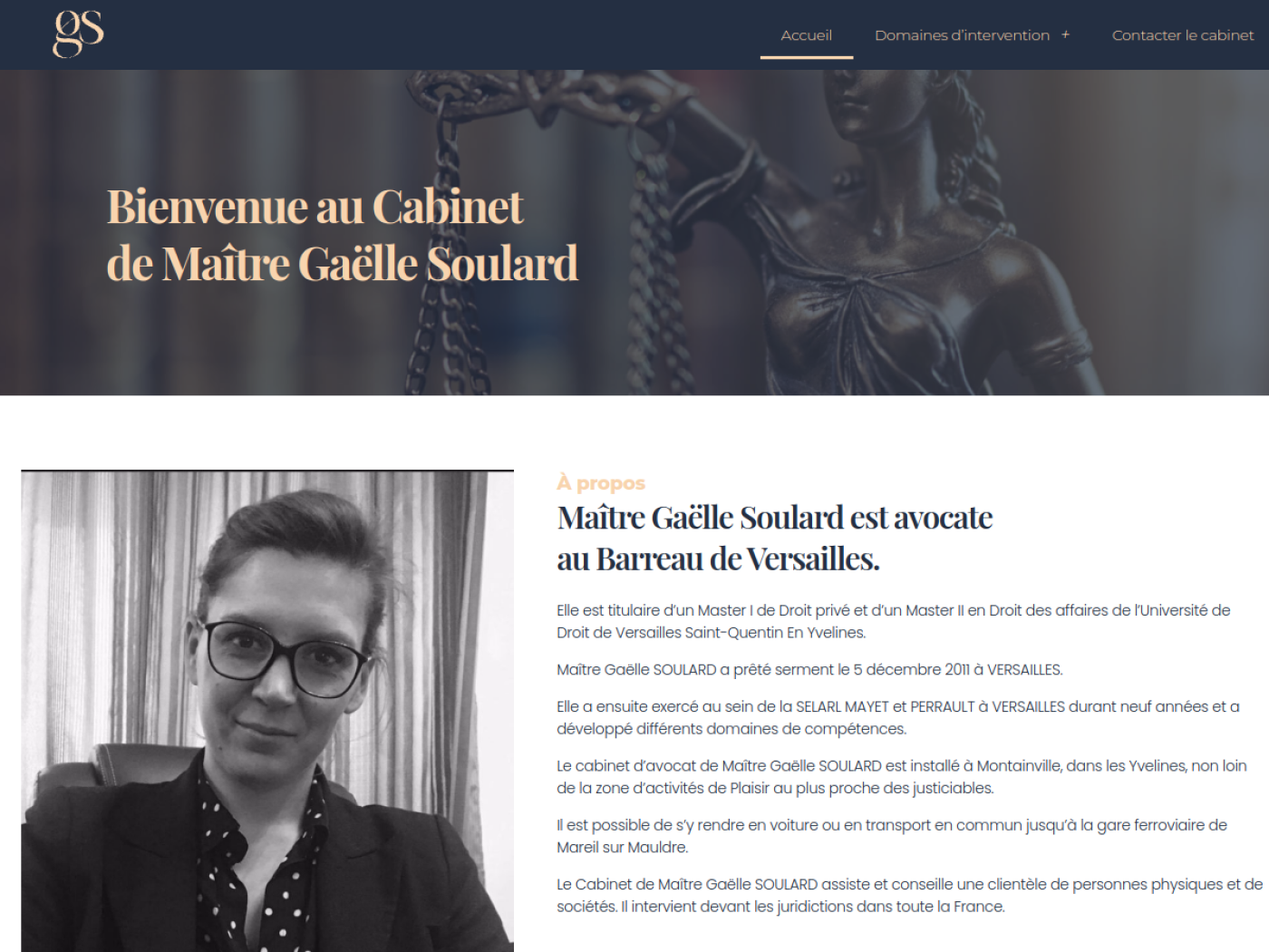Aperçu du site du cabinet Gaëlle Soulard