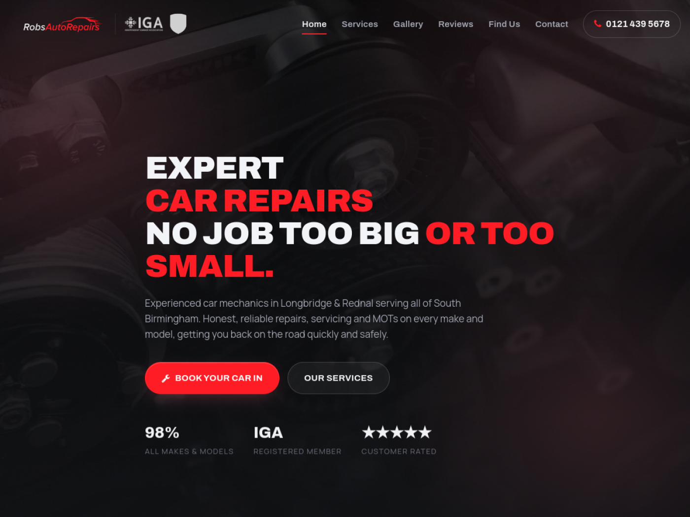 Rob's Auto Repairs website