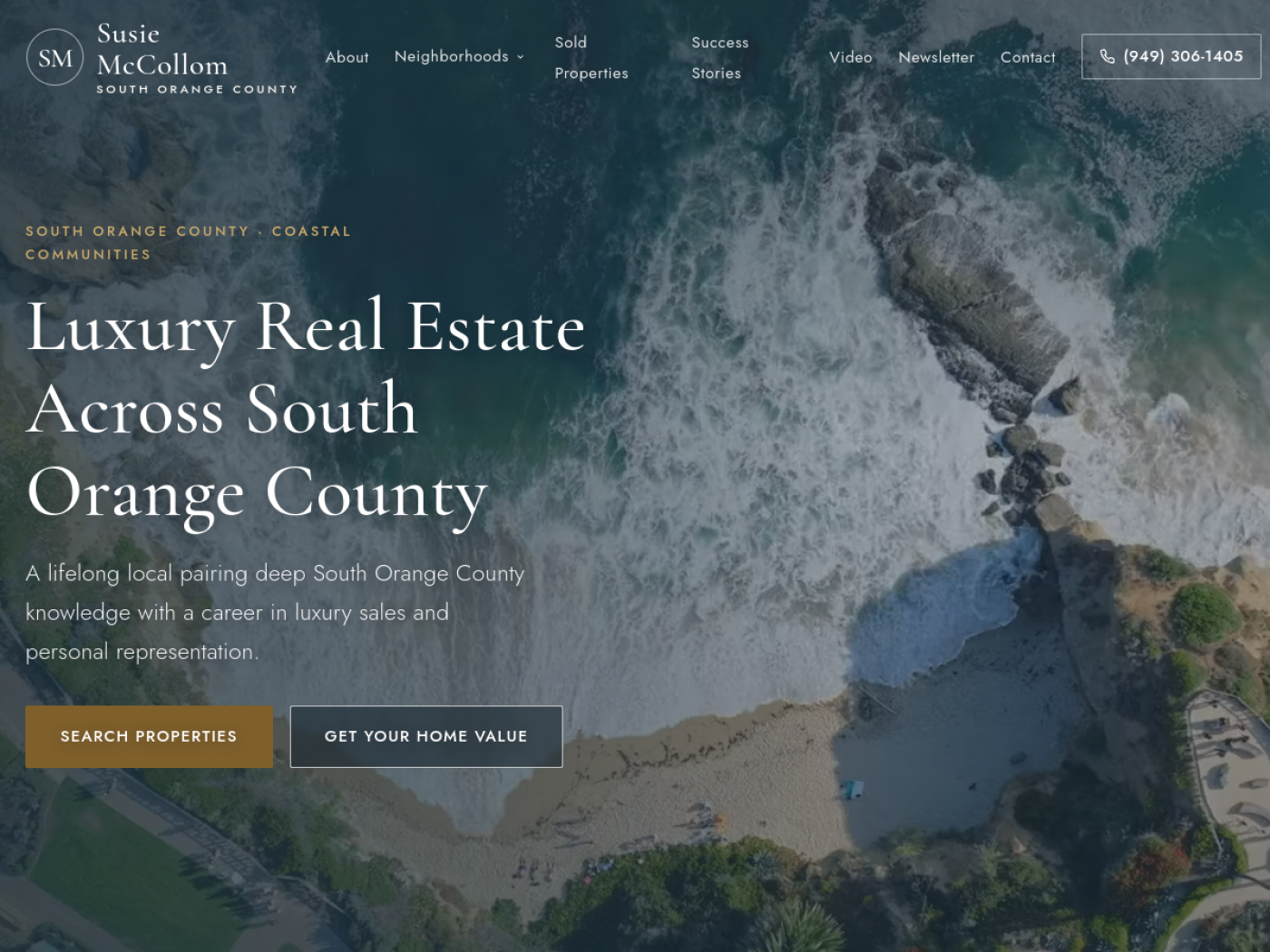 Susie McCollom Properties homepage — luxury real estate across South Orange County.