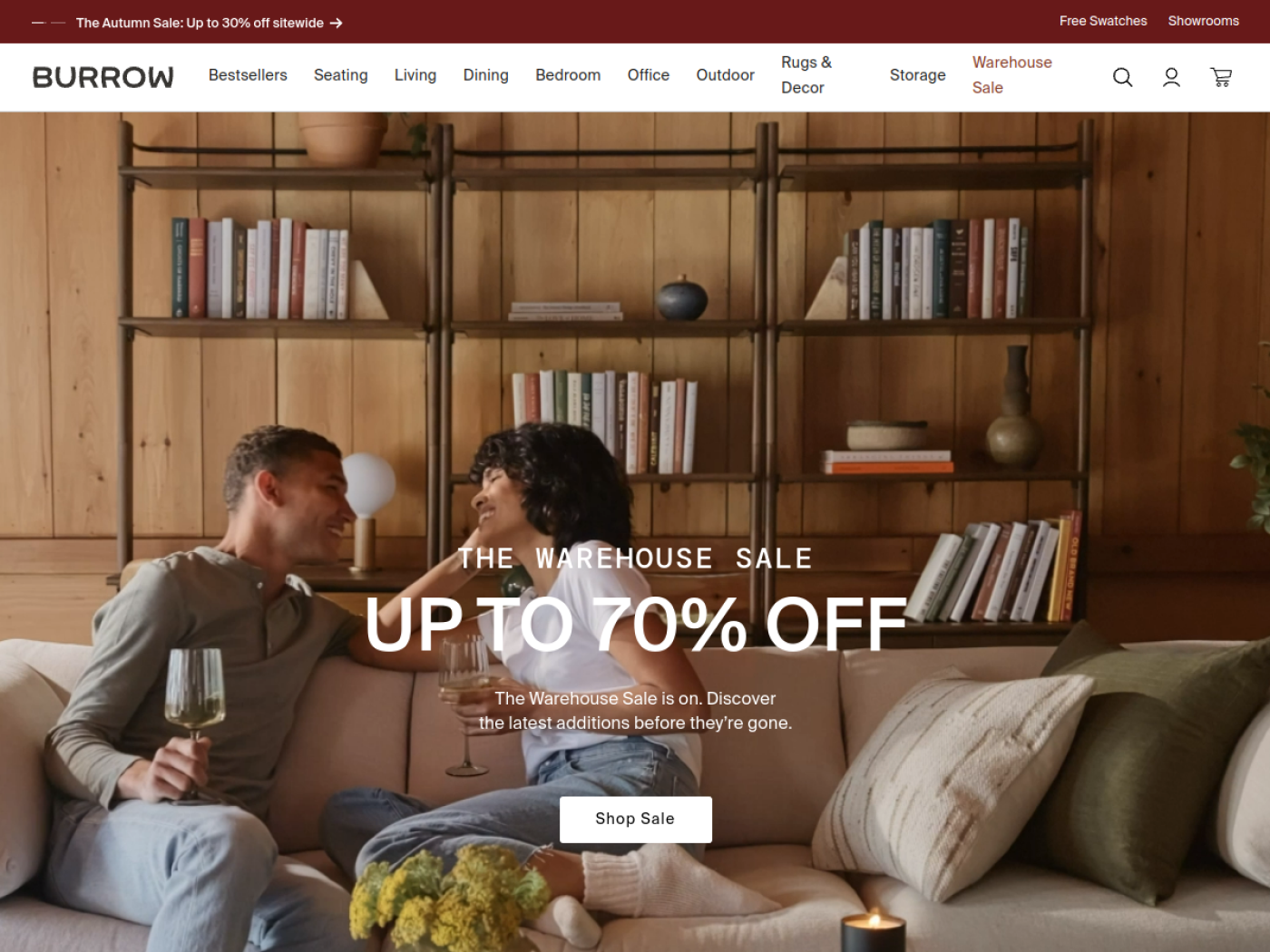 Burrow Shopify furniture store homepage