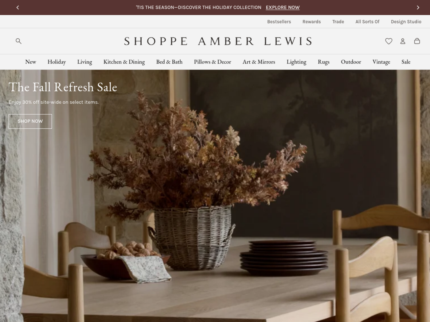 Shoppe Amber Interiors Shopify home decor store homepage