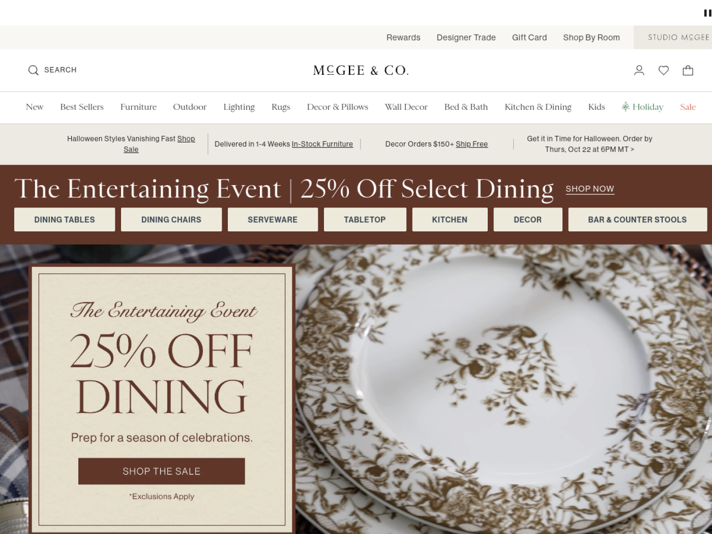 McGee & Co. Shopify home decor store homepage