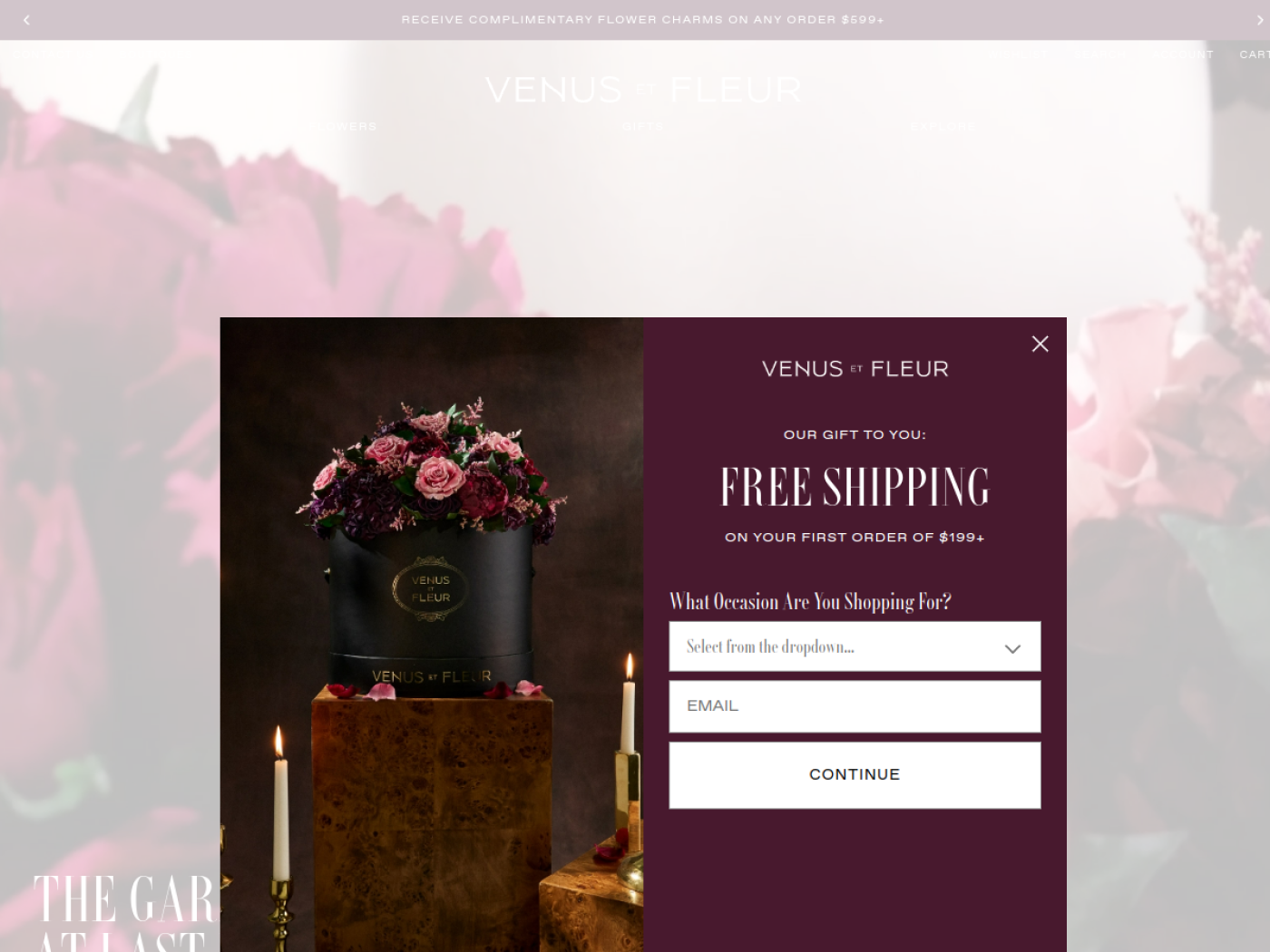 Venus et Fleur Shopify luxury floral and home decor store homepage