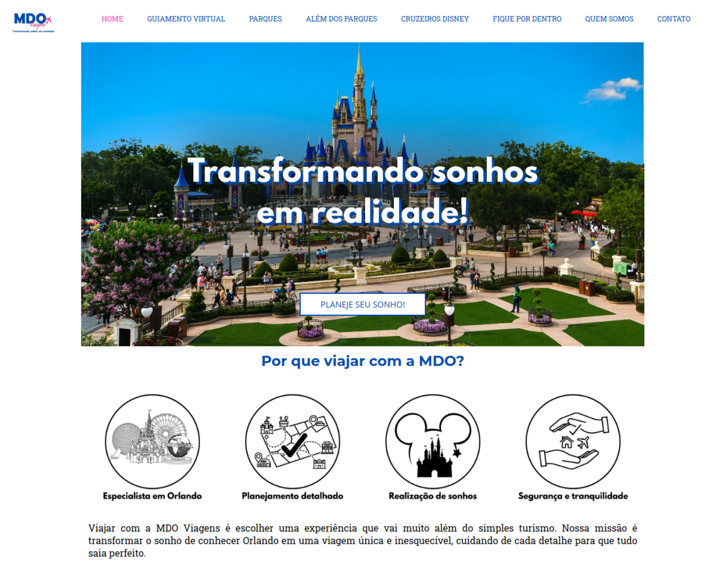 Site oficial da MDO Viagens