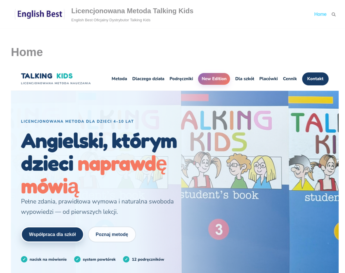 Podgląd strony Talking Kids New Edition 2026