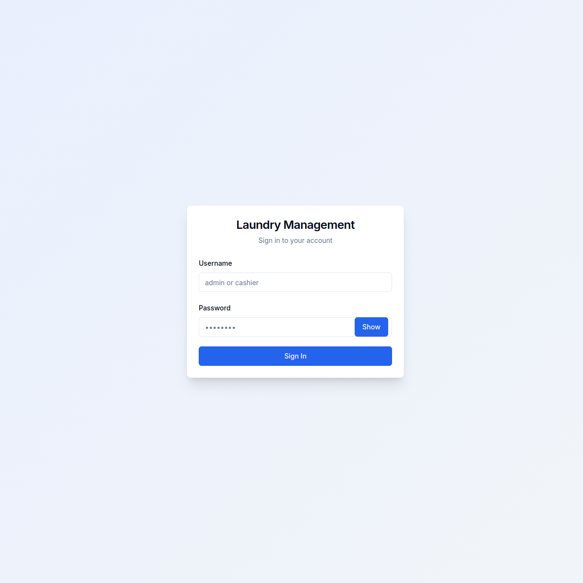Laundry Management System