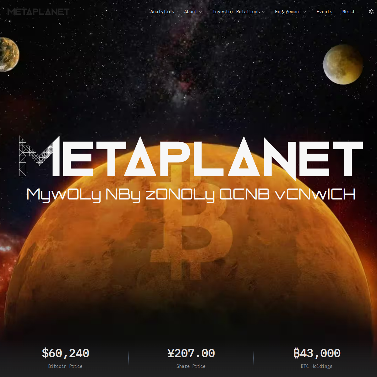 Metaplanet corporate page used as a visual placeholder for its Bitcoin treasury expansion