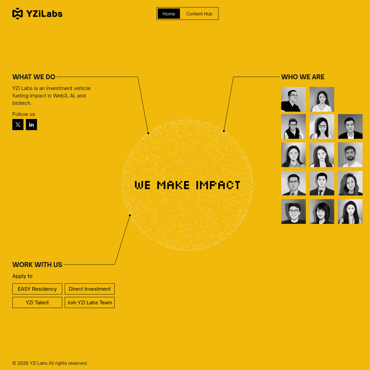 Editorial placeholder visual for a Binance Labs to YZi Labs portfolio comparison page