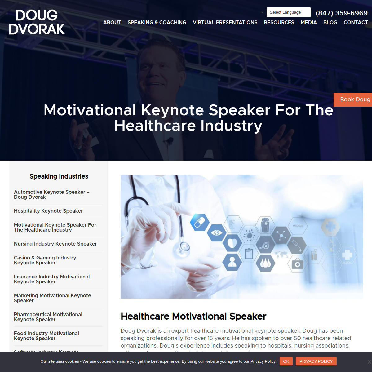 Screenshot of the Dvorak Marketing Group website