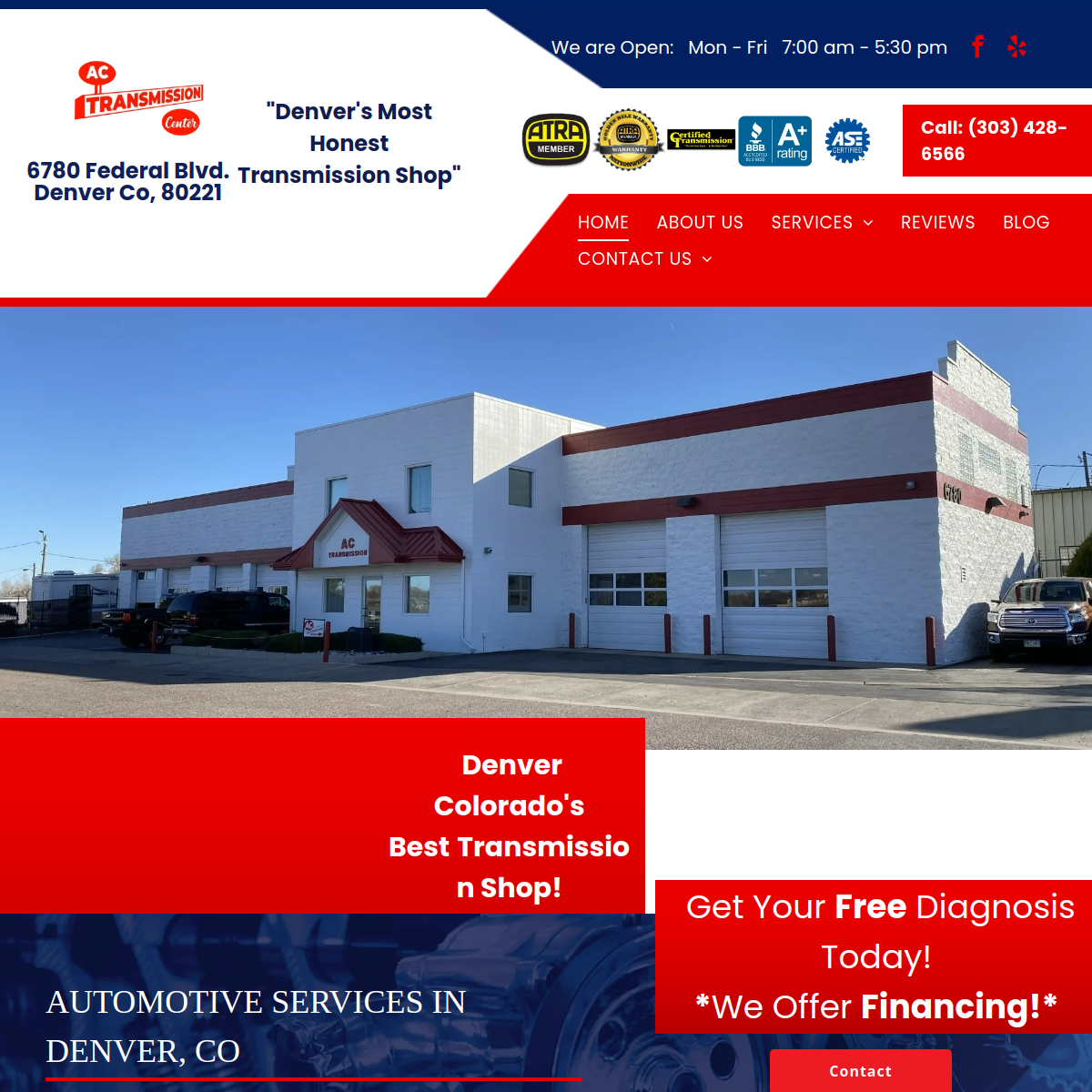 Screenshot of the AC Transmission Centers North website