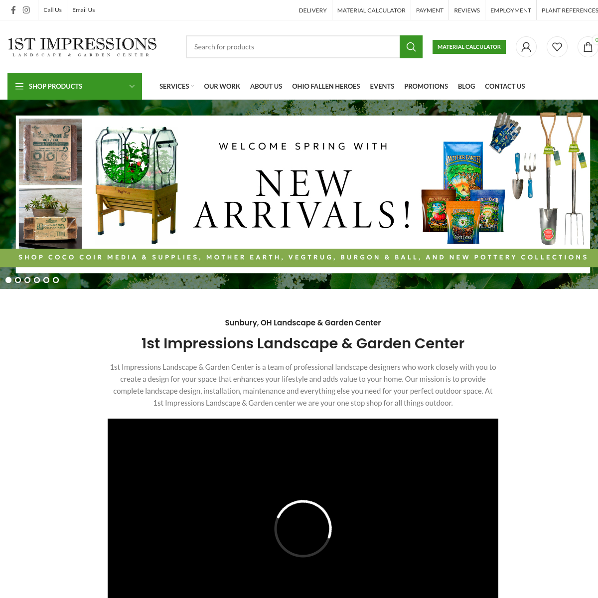 Screenshot of the 1st Impressions Landscape & Garden Center website