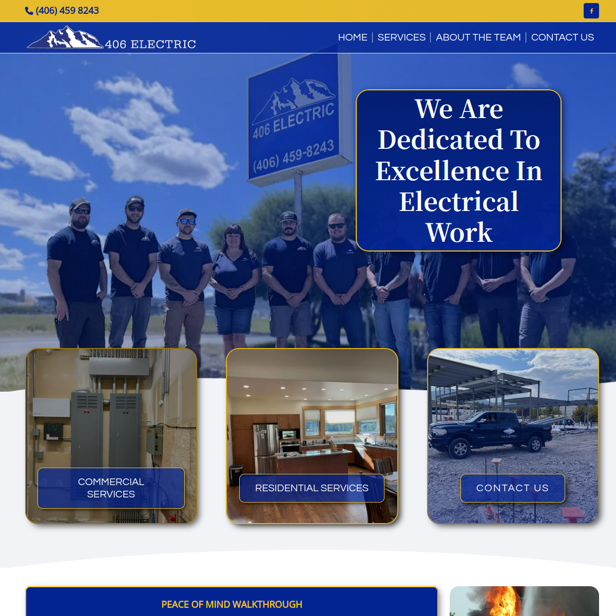 Screenshot of the 406 Electric website