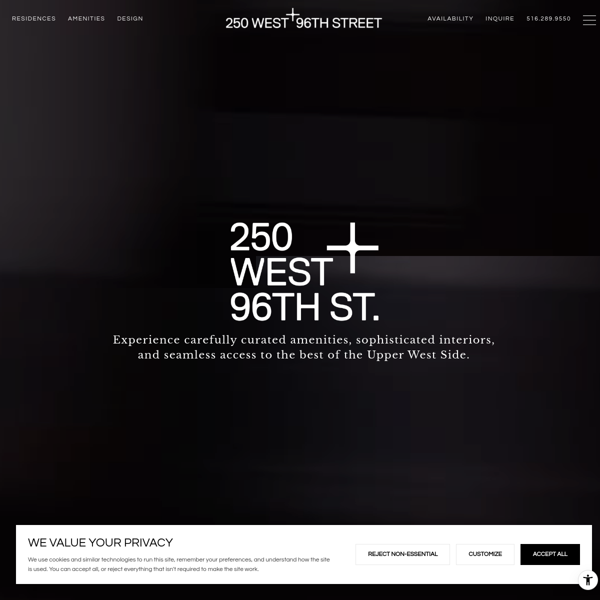 Screenshot of the 250 West 96th Street website