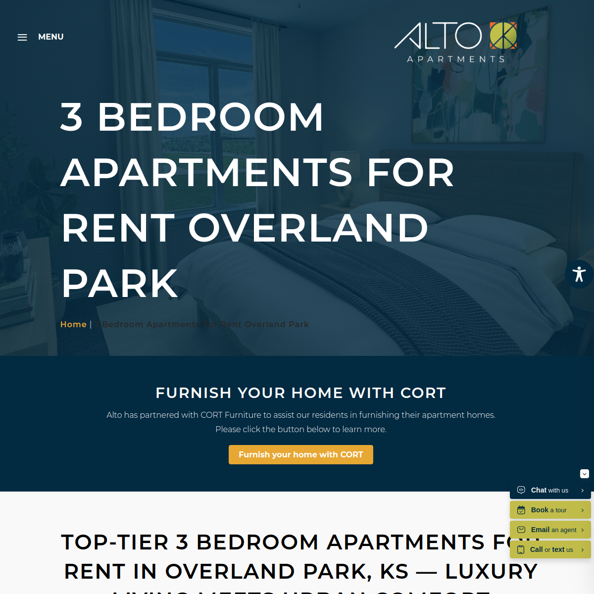 Screenshot of the Alto Apartments website