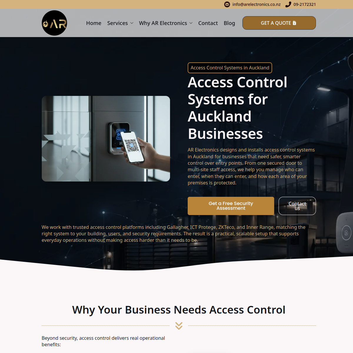 Screenshot of the AR Electronics Systems Limited website