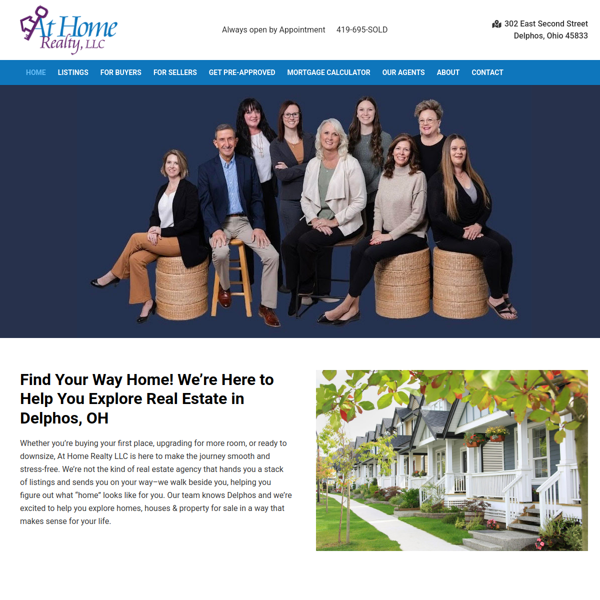 Screenshot of the At Home Realty LLC website