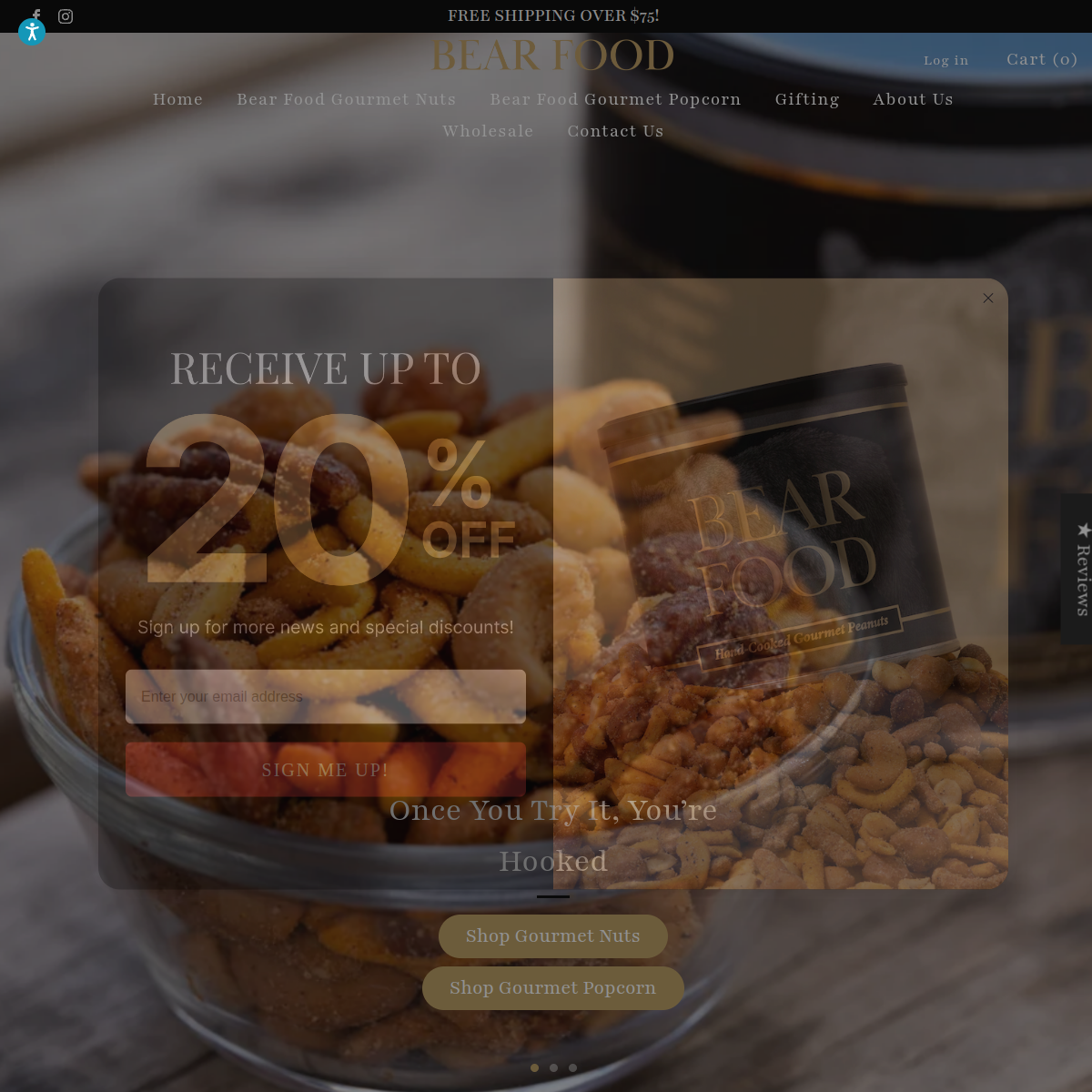 Screenshot of the Bear Food LLC website