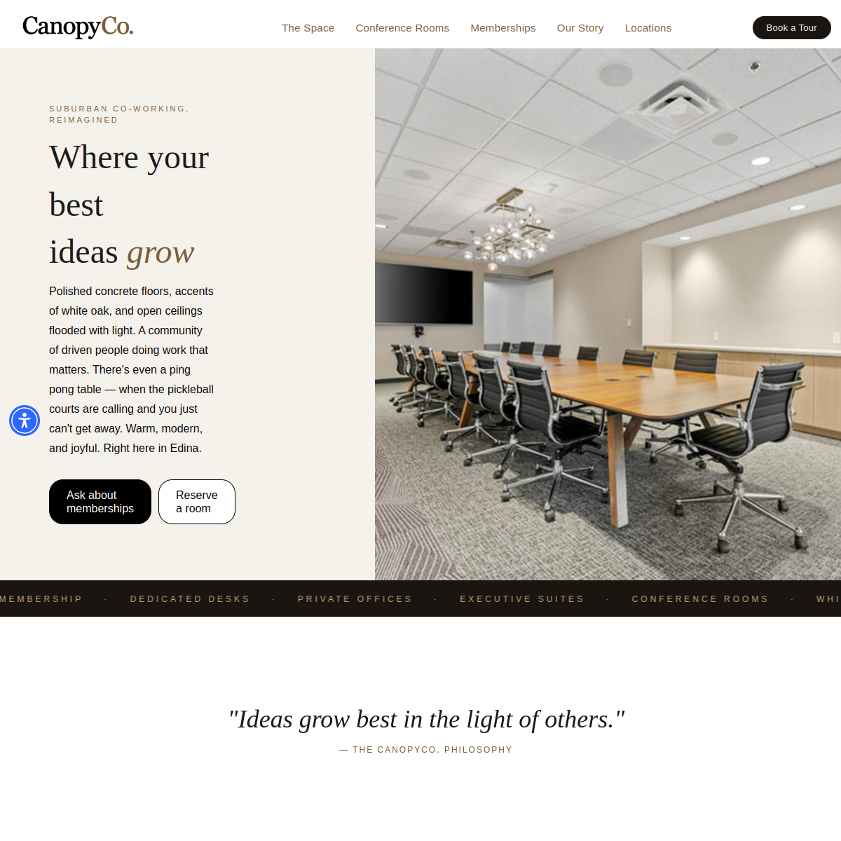 Screenshot of the CanopyCo. website