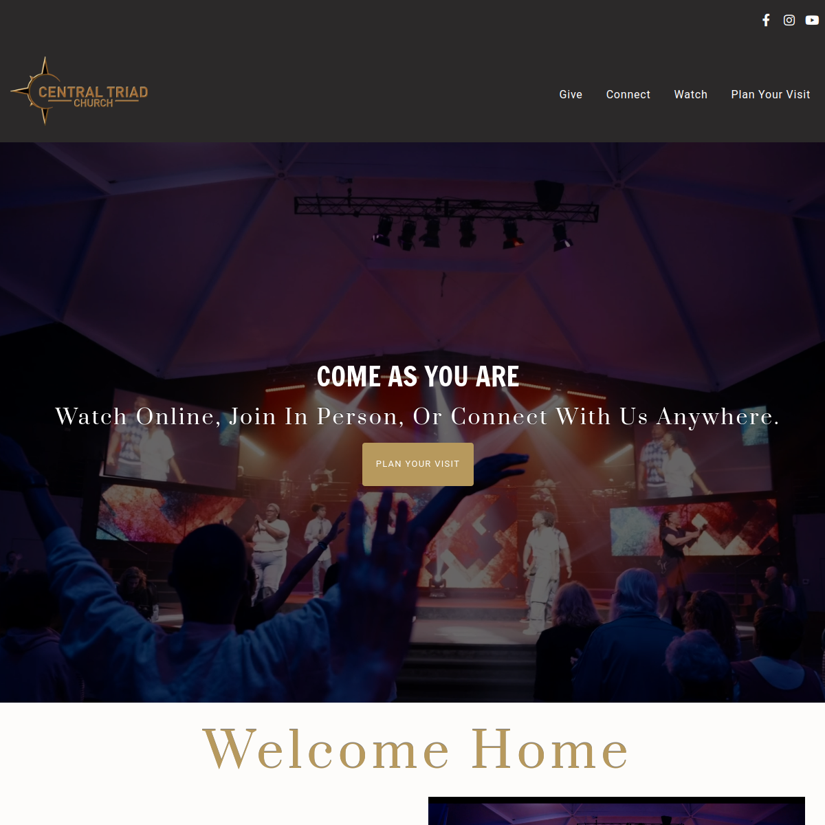 Screenshot of the Central Triad Church website