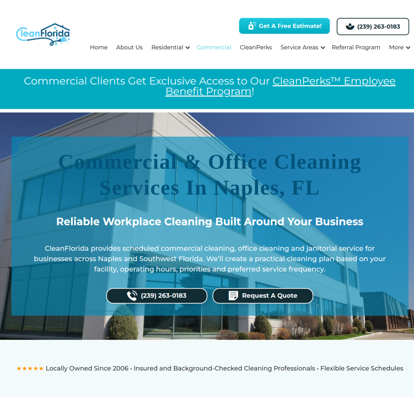 Screenshot of the CleanFlorida website