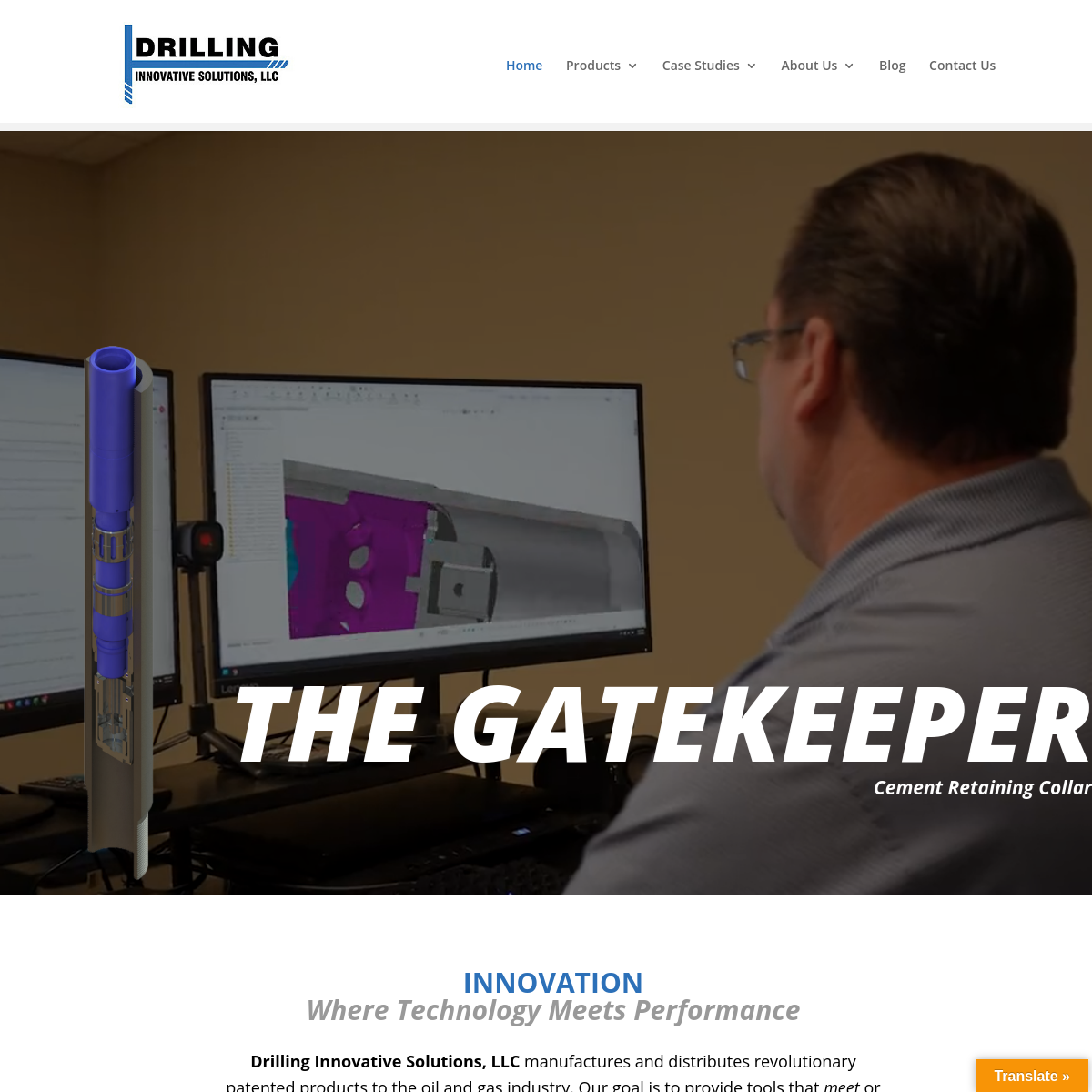 Screenshot of the Drilling Innovative Solutions website