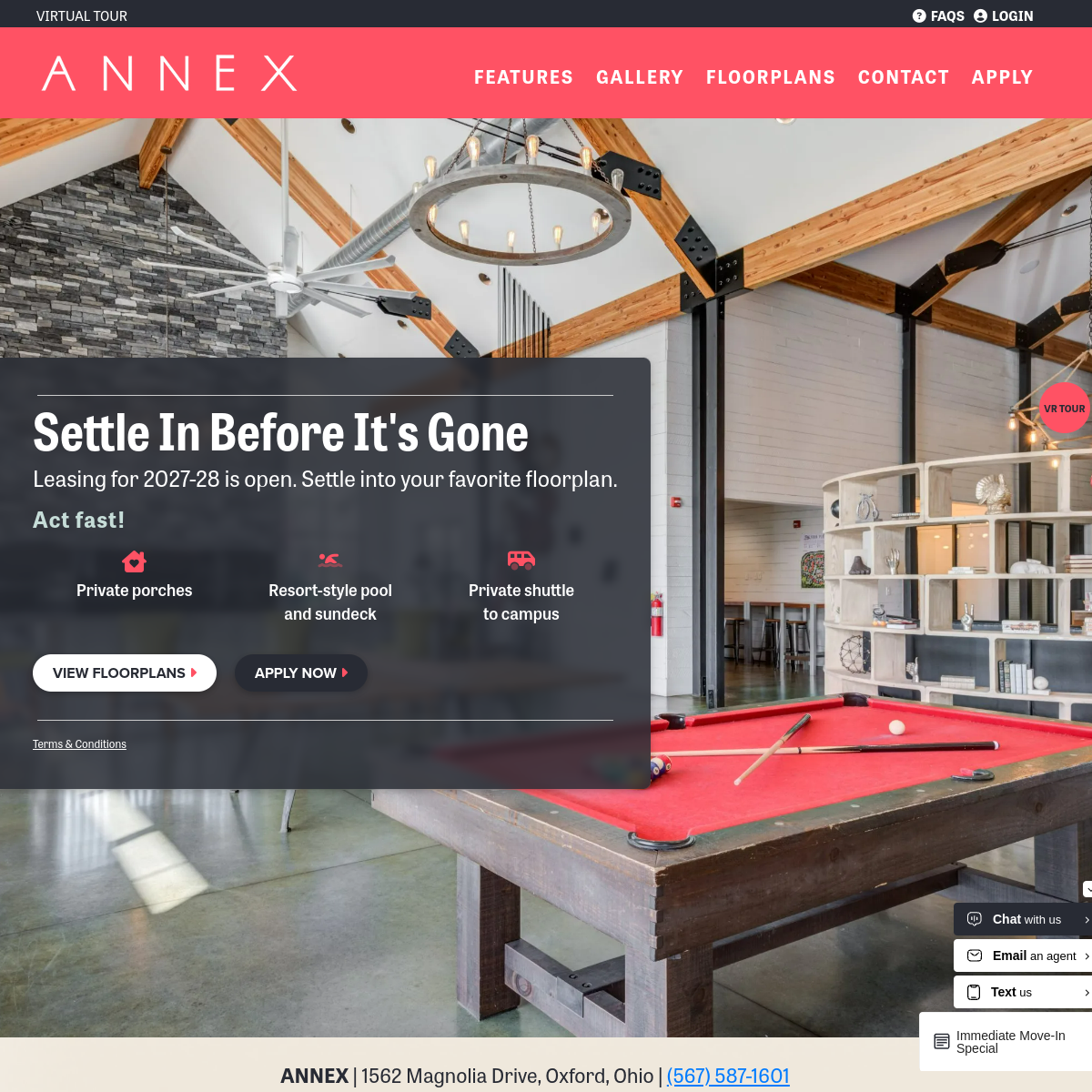 Screenshot of the Annex website