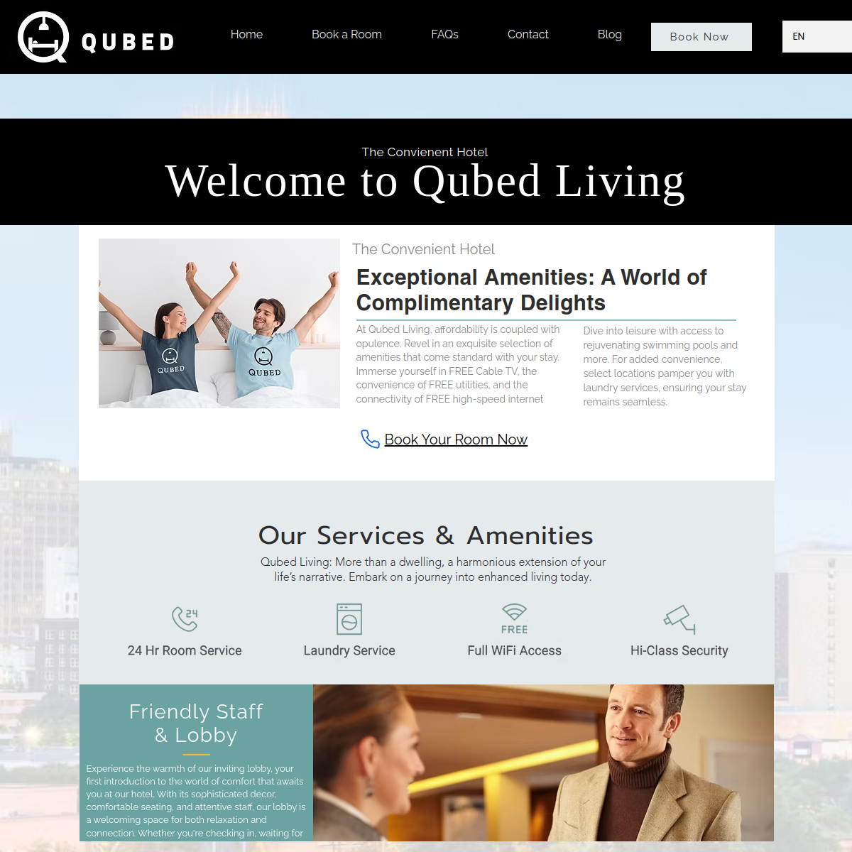 Screenshot of the Qubed Living website