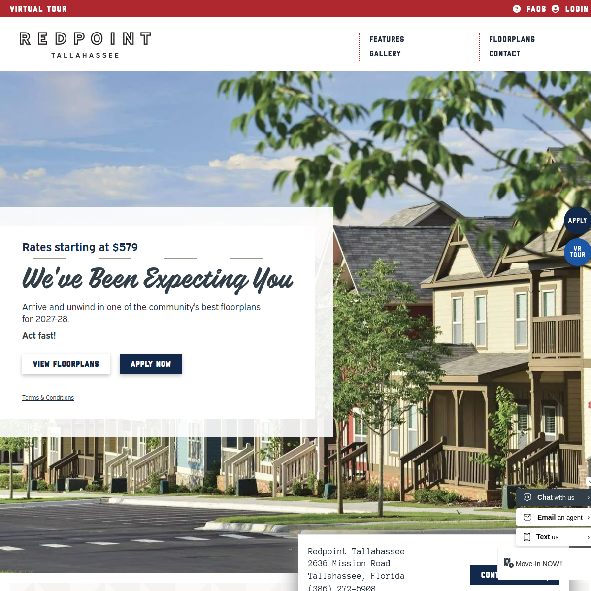 Screenshot of the Redpoint Tallahassee website