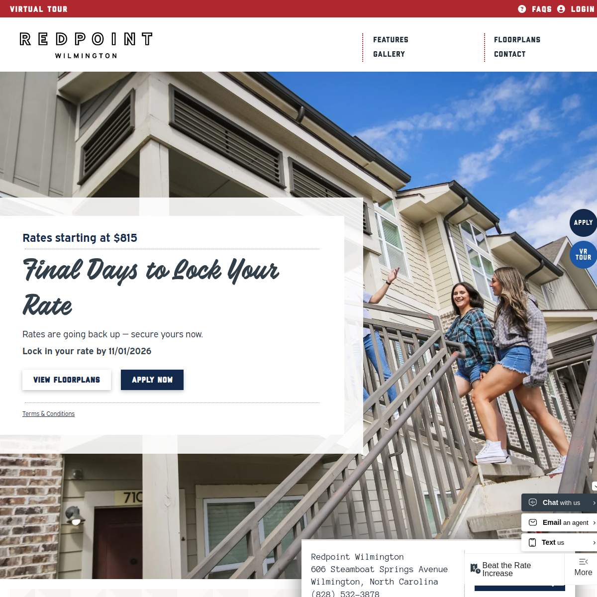 Screenshot of the Redpoint Wilmington website