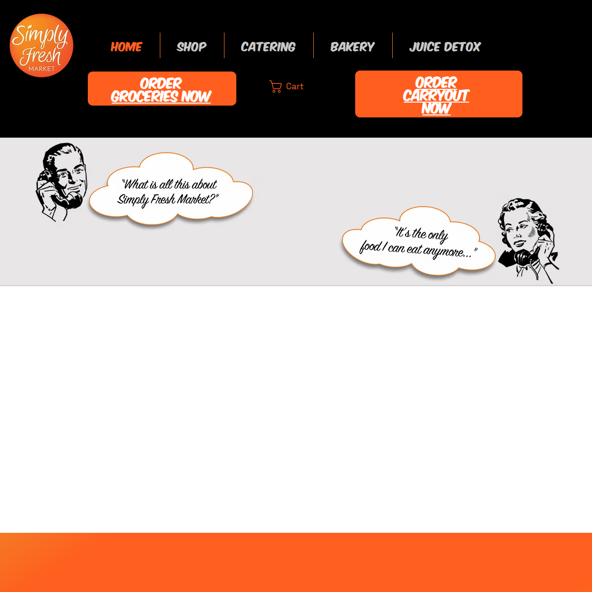 Screenshot of the Simply Fresh Market website