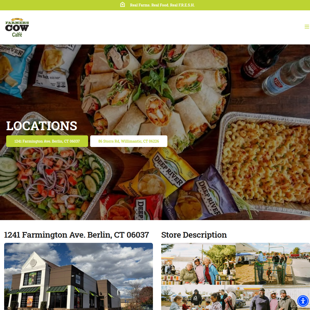 Screenshot of the The Farmer's Cow Calfe website