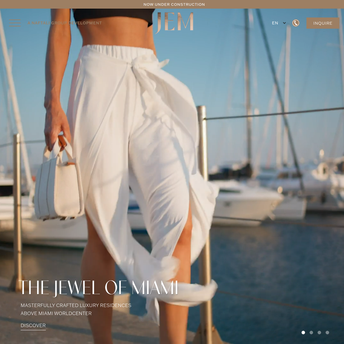 Screenshot of the JEM Private Residences Miami website