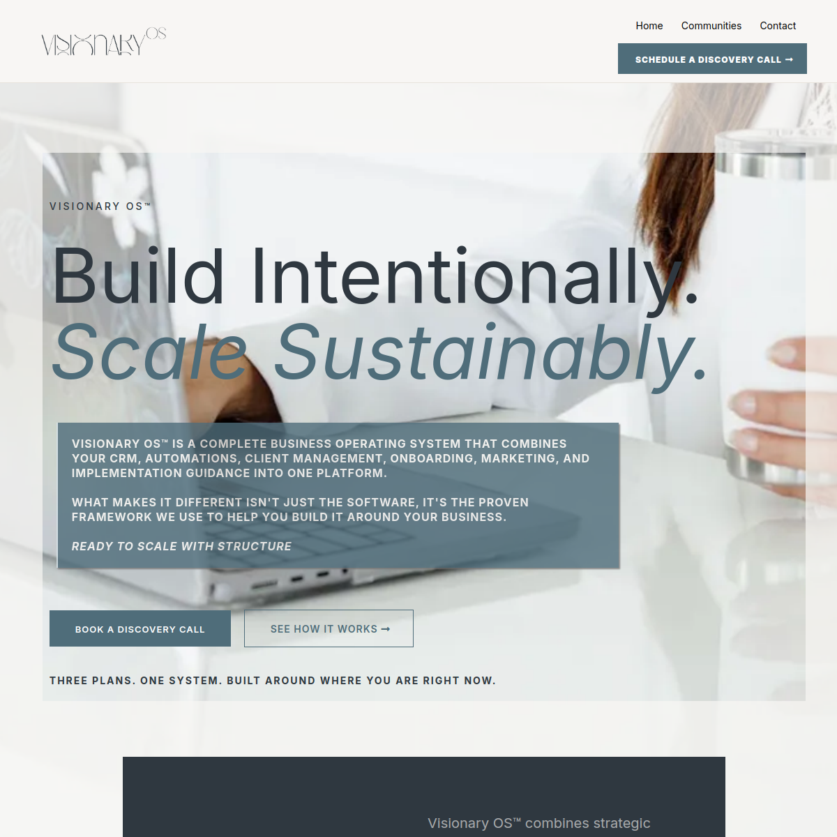 Screenshot of the Visionary OS website